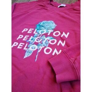 Peloton Womens Magenta Pink Rose Graphic Sweatshirt XL Cotton Crewneck PL-CFT902